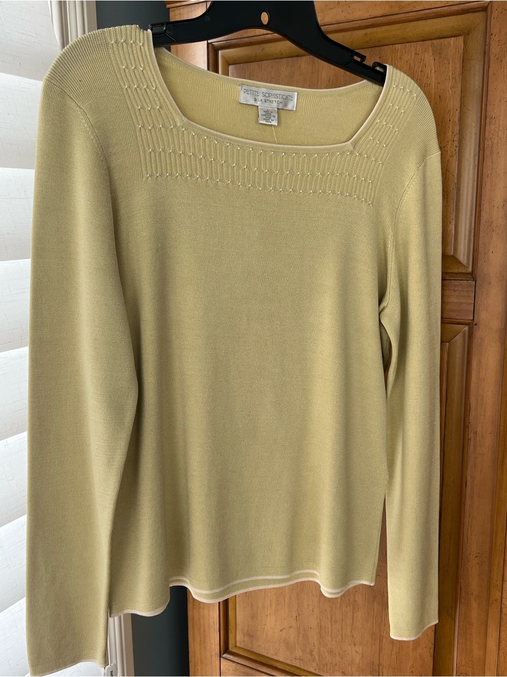 Petite Sophisticate lime green Silk-Blend Scoop Neck Sweater